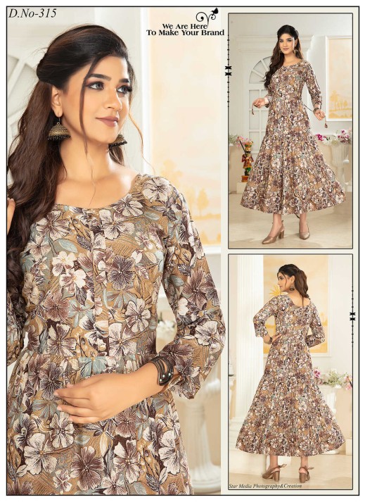 Anarkali Kurti Catalogs Wholesaler | Ajmera Fashion  in Surat